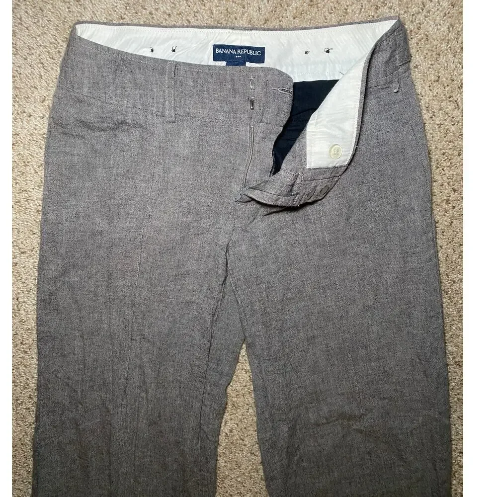 Banana Republic - Gray Cotton Linen Pants - Women's 4S